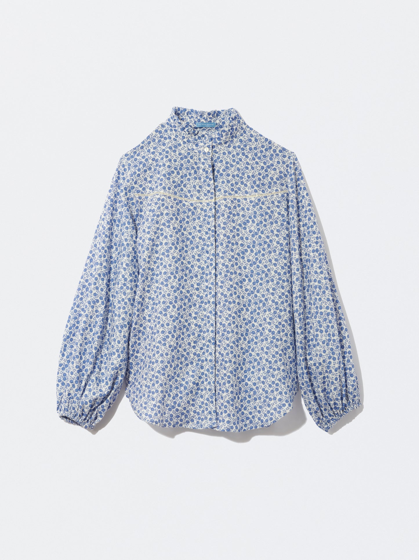 Camisa Mulher com padrão floral azul