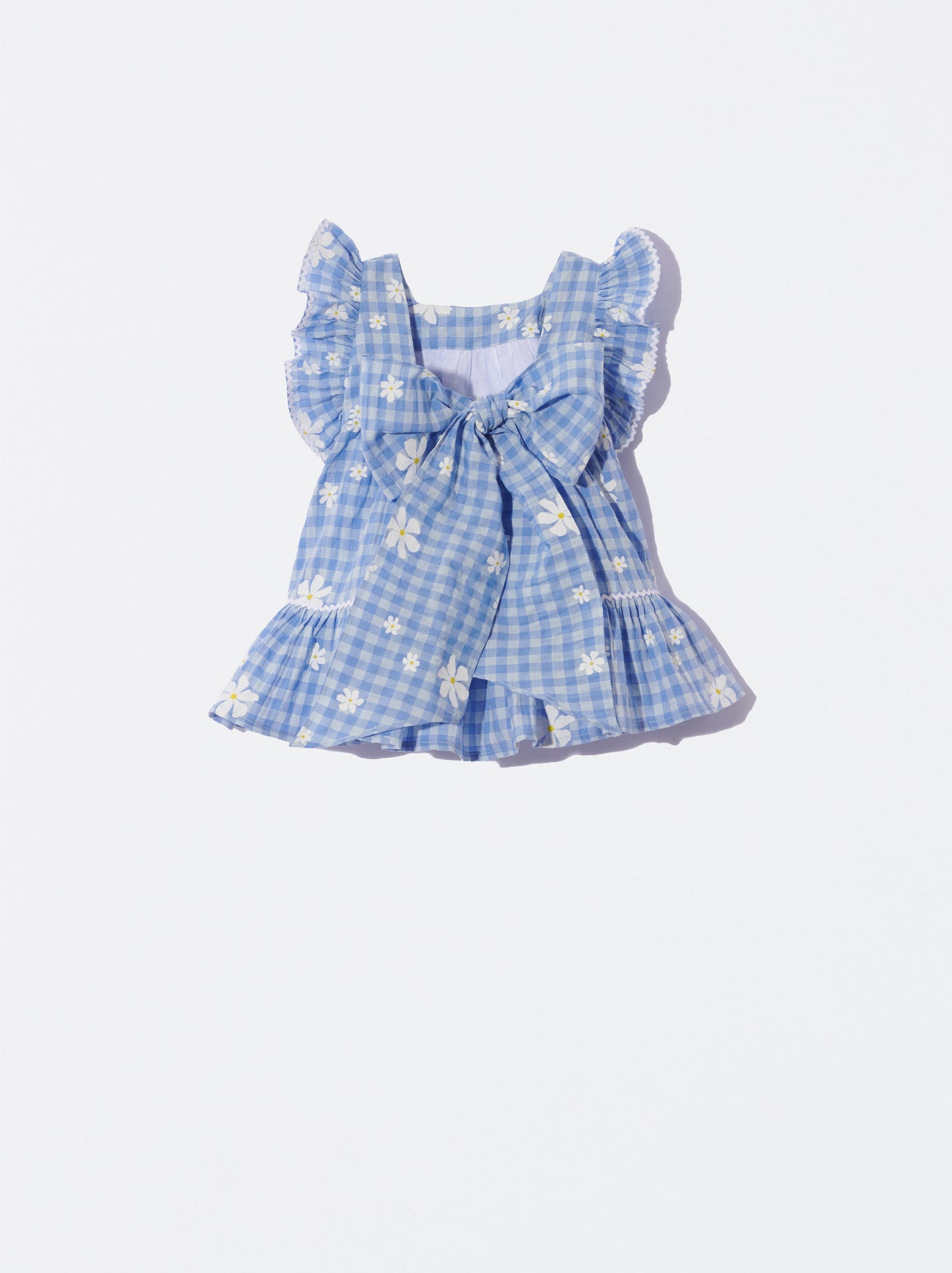 Vestido xadrez com flores