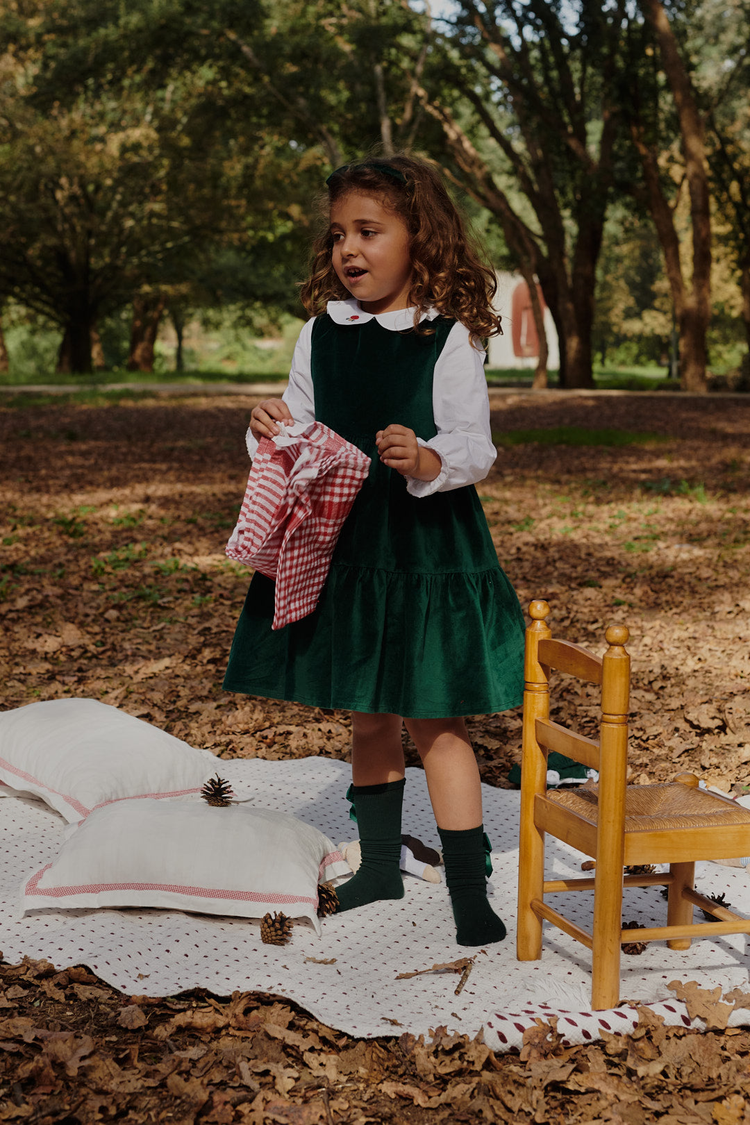 Vestido verde de veludo