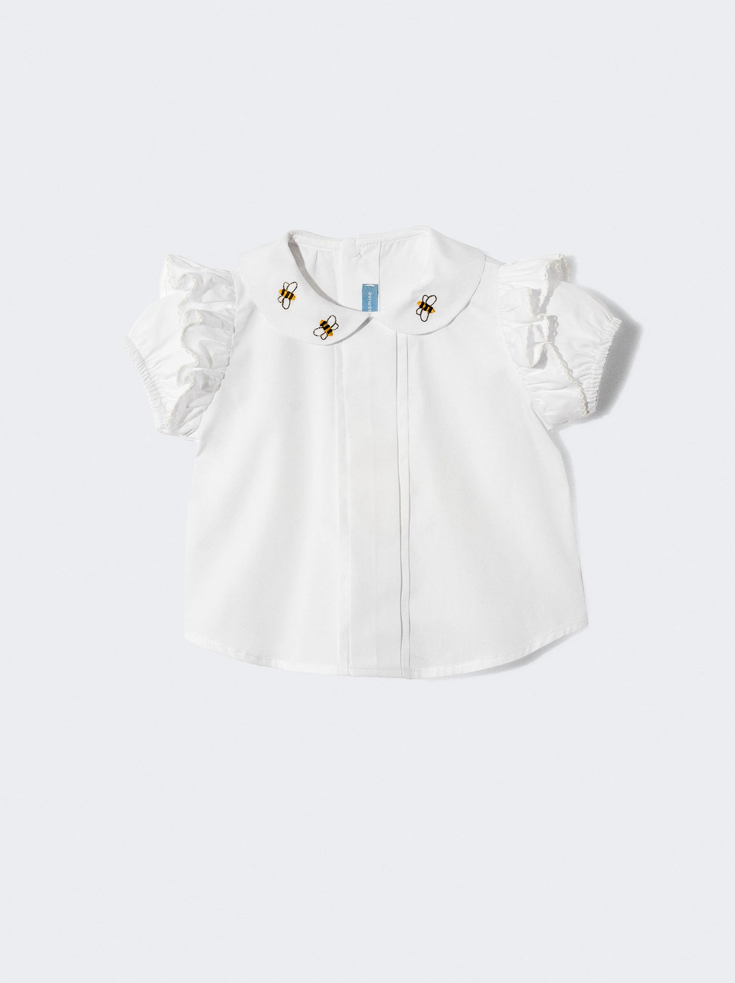 Blusa com detalhe de abelhinhas e folho
