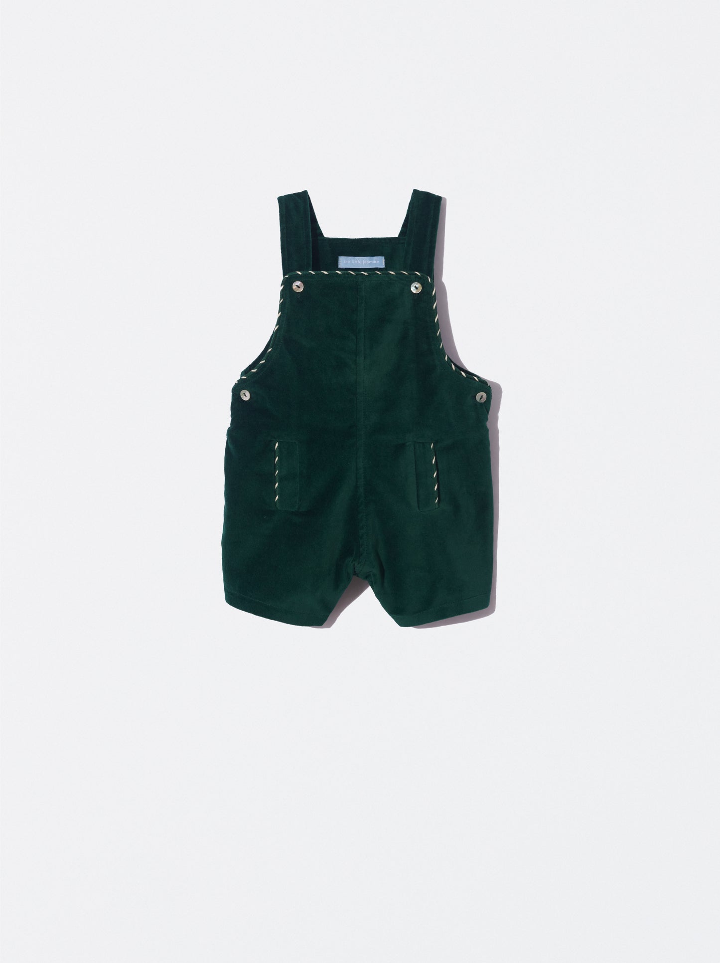 Jardineiras em veludo verde