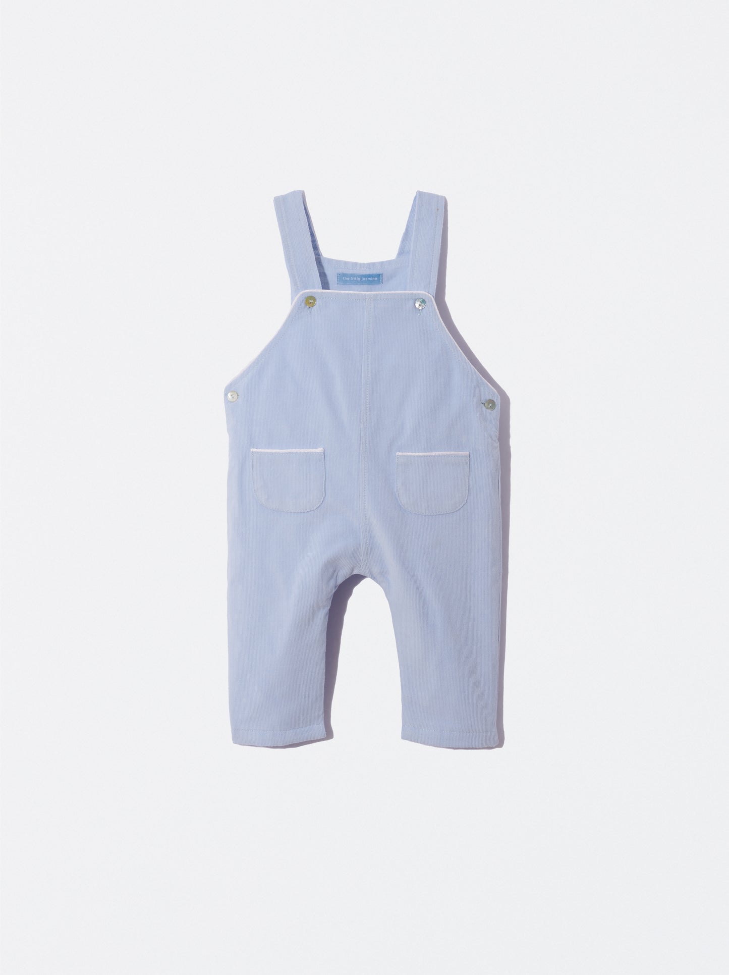 Jardineiras em bombazina azul