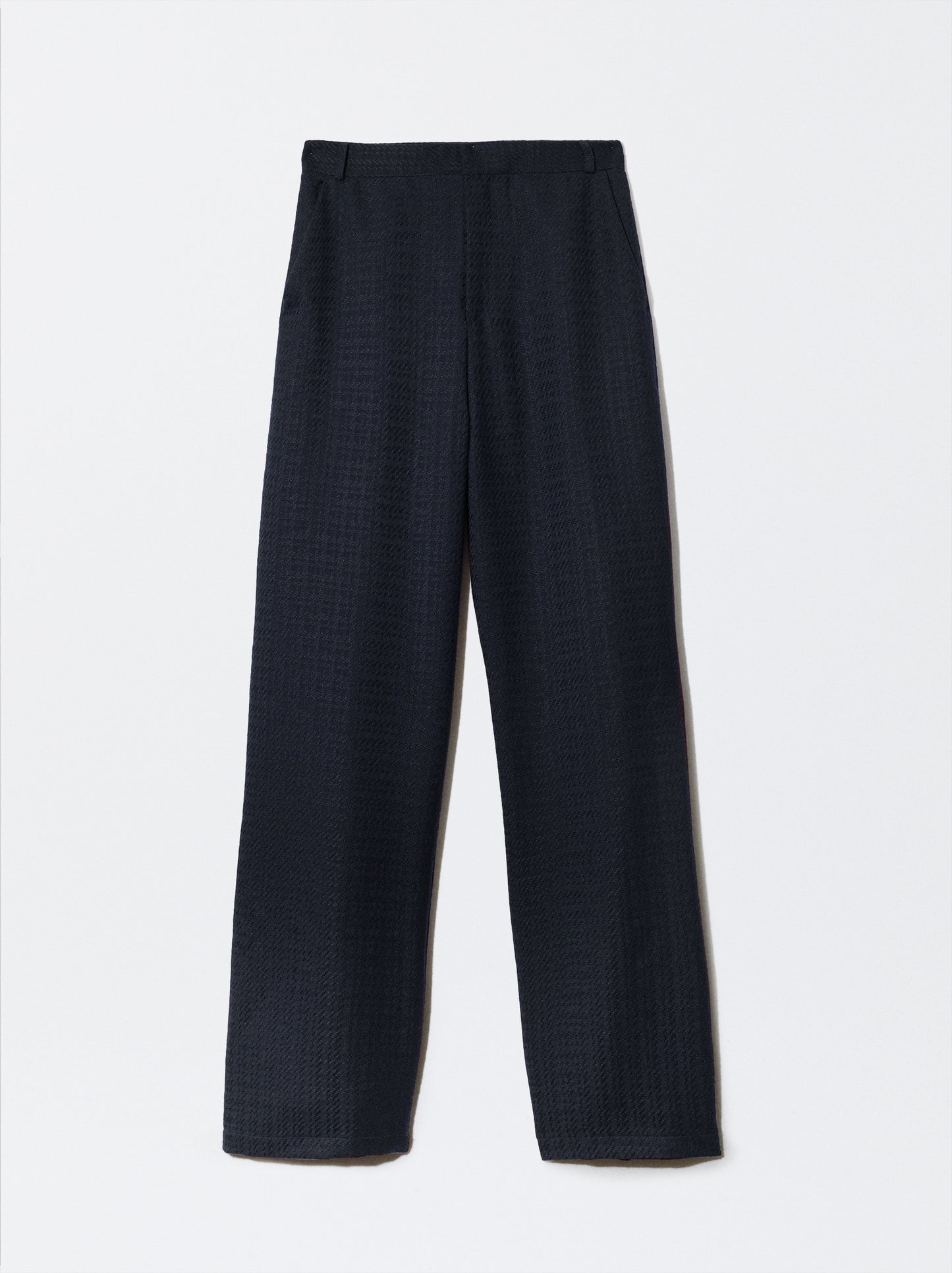 Pantalona azul em pied de poule