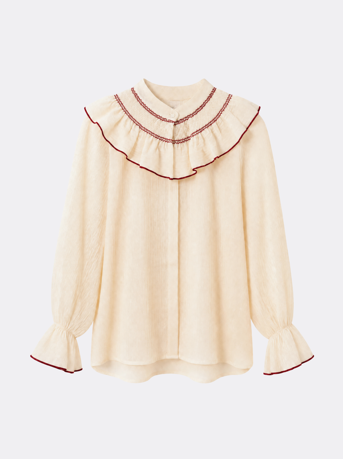 Camisa mulher bege com favos de mel