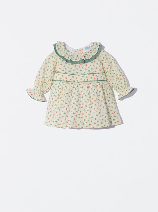 Vestido com padrão de floral amarelo