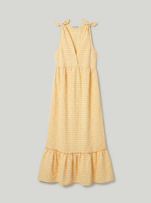 Vestido adulto xadrez laranja
