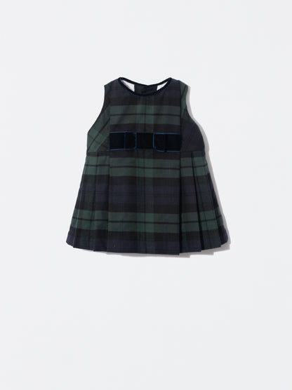 Vestido em xadrez verde