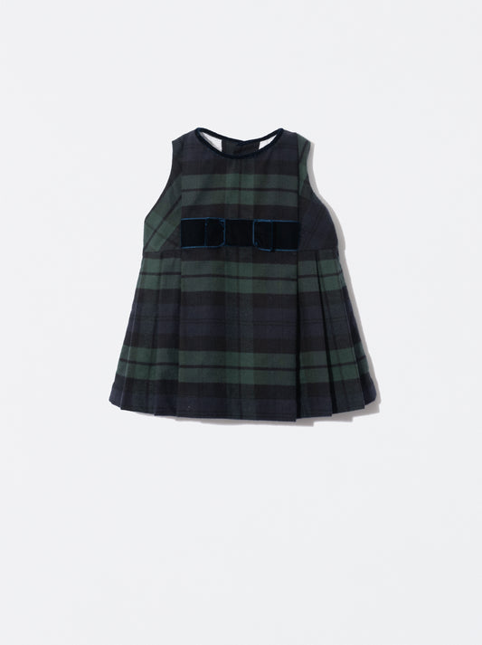Vestido em xadrez verde