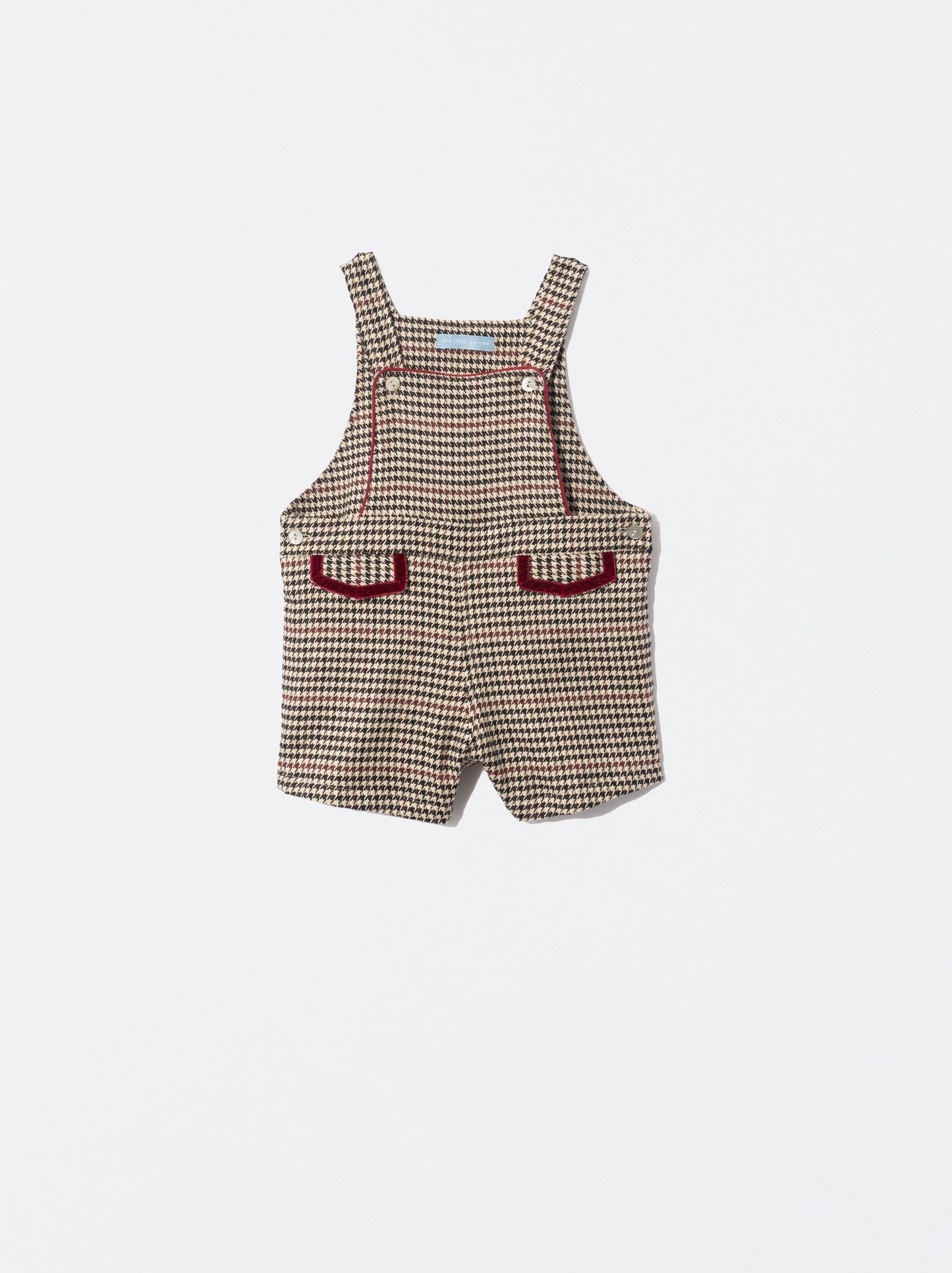 Jardineiras em pied de poule bege