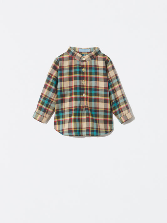 Camisa em xadrez bege