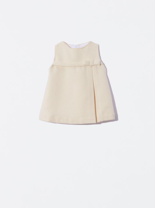 Vestido em tweed bege