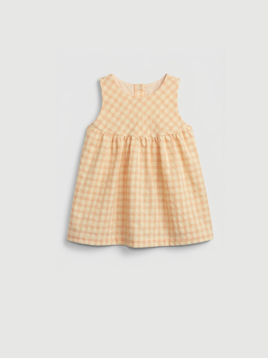 Vestido xadrez laranja