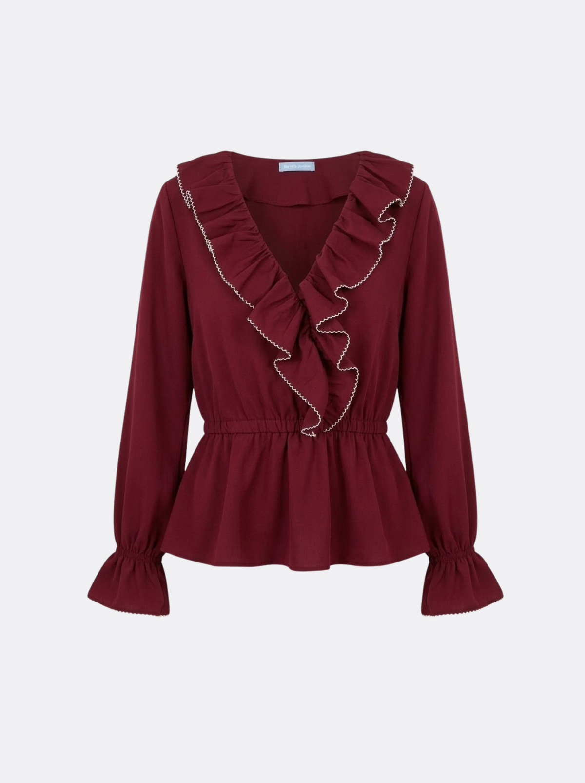 Blusa de mulher bordeaux com favos de mel