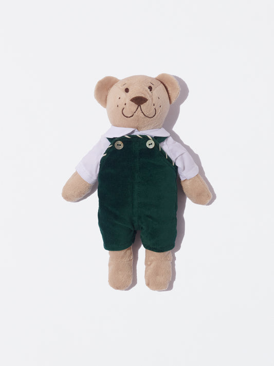 Tom com jardineiras de veludo