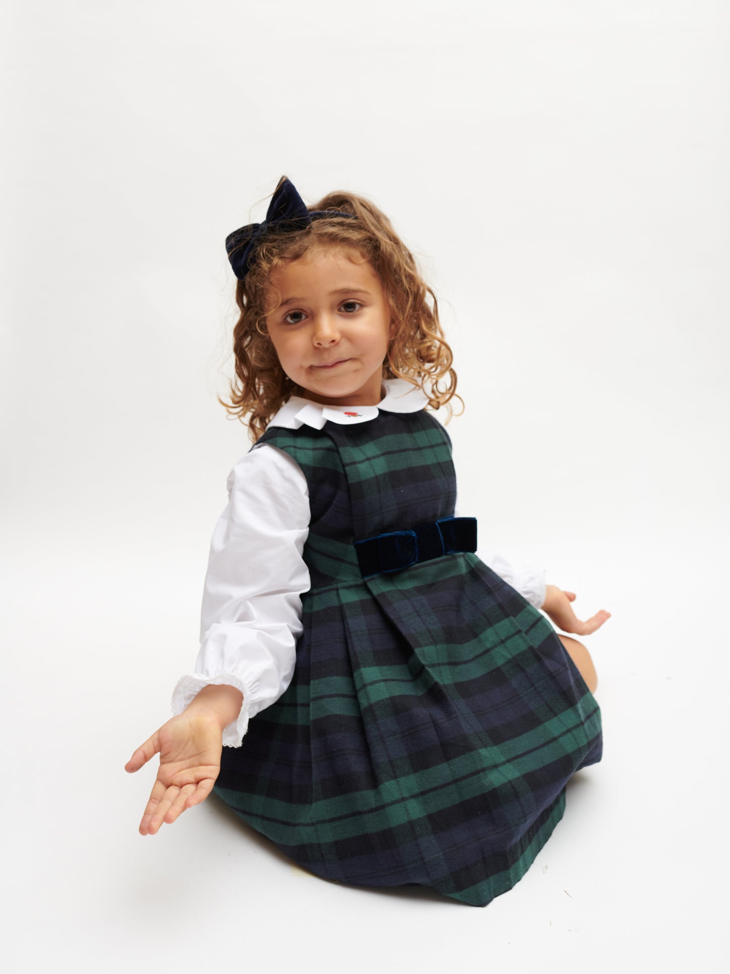 Vestido em xadrez verde