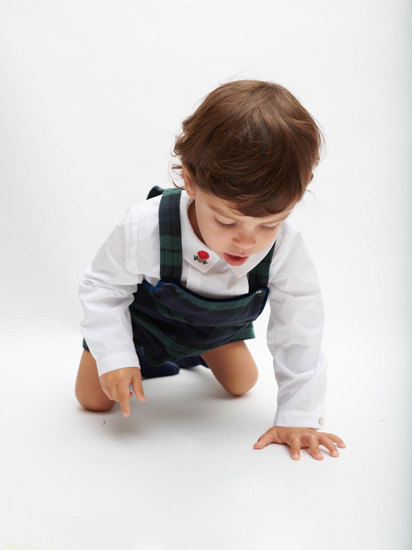 Jardineiras em xadrez verde