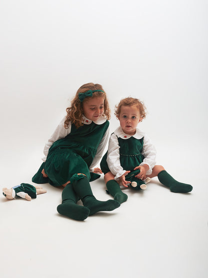 Vestido verde de veludo