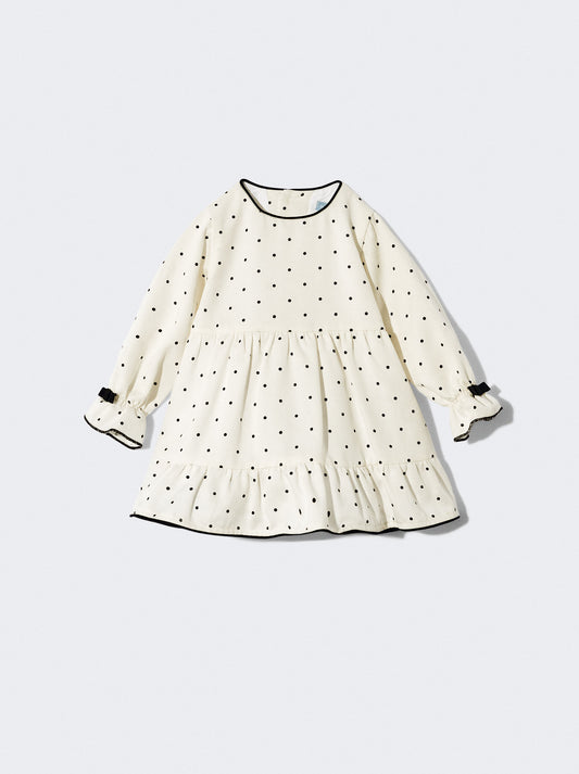 Vestido de manga comprida com pintinhas