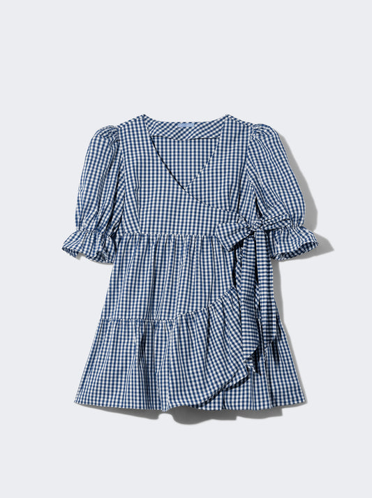 Vestido adulto em vichy azul