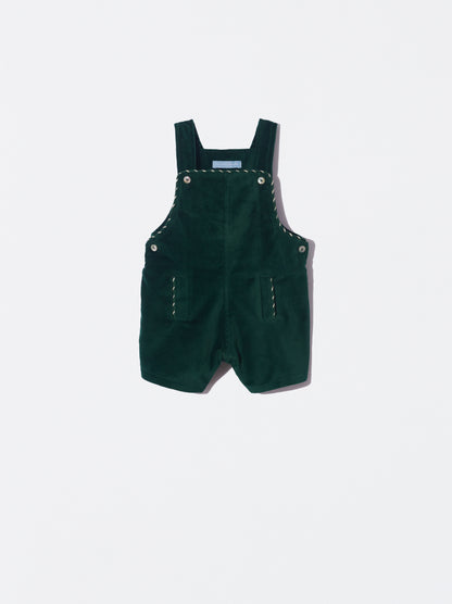 Jardineiras em veludo verde