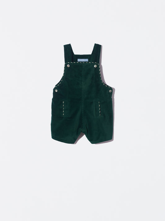 Jardineiras em veludo verde