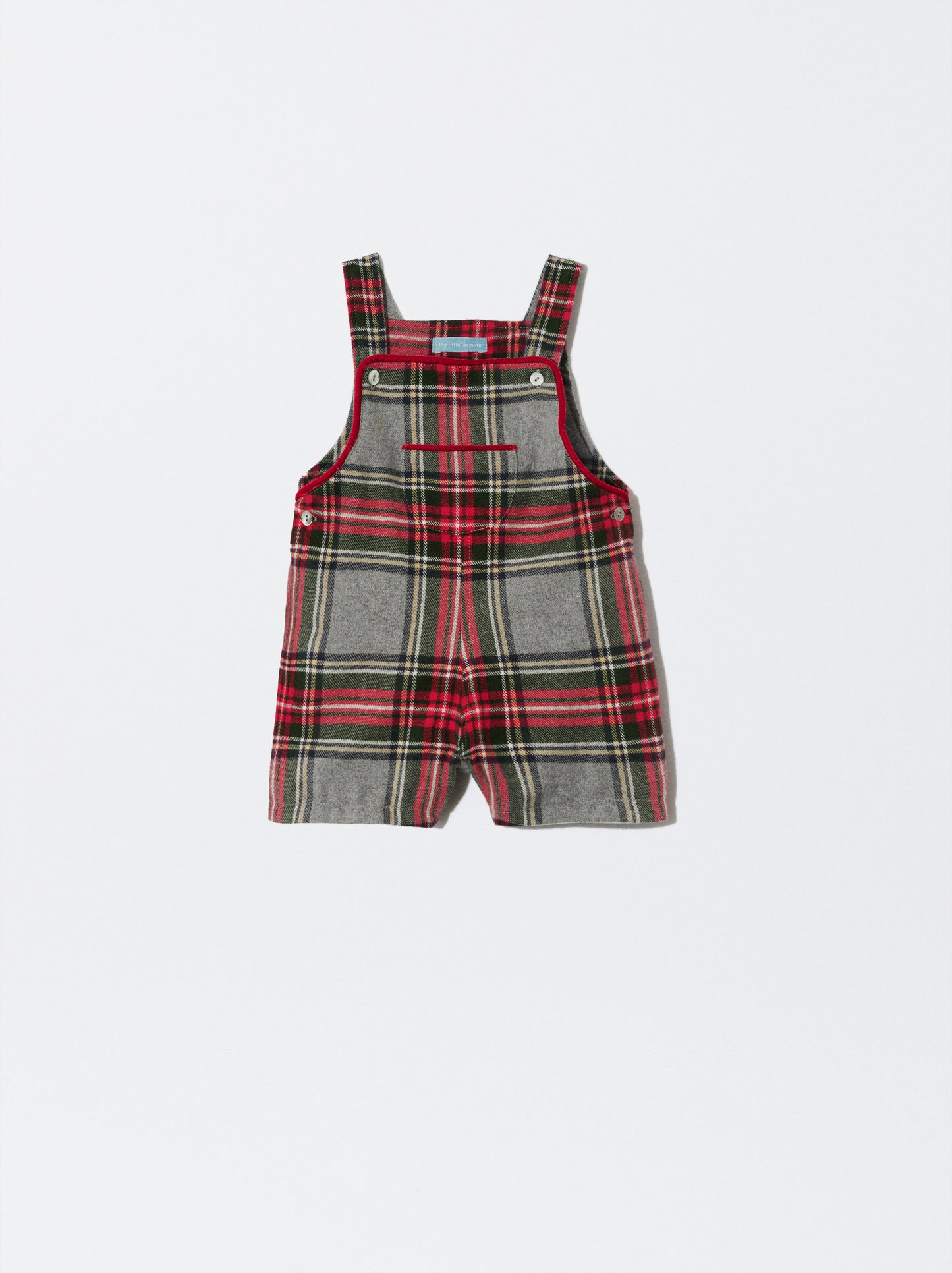 Jardineiras xadrez com detalhes de veludo