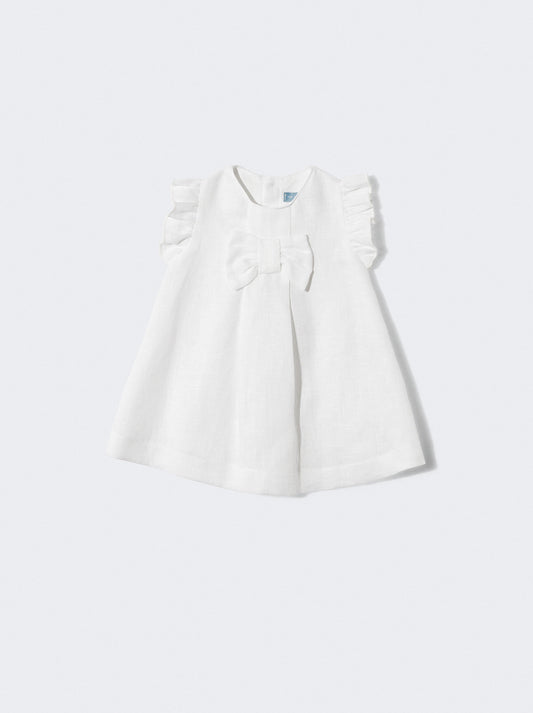 Vestido em linho com laço