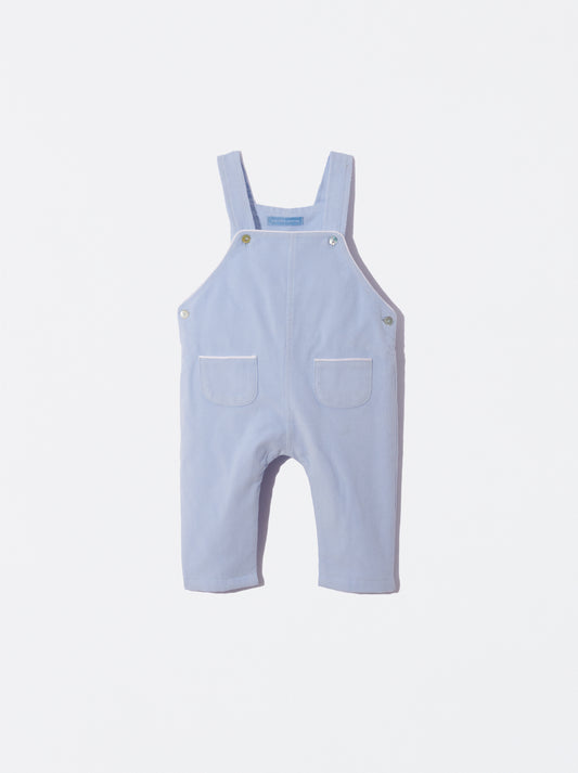 Jardineiras em bombazina azul