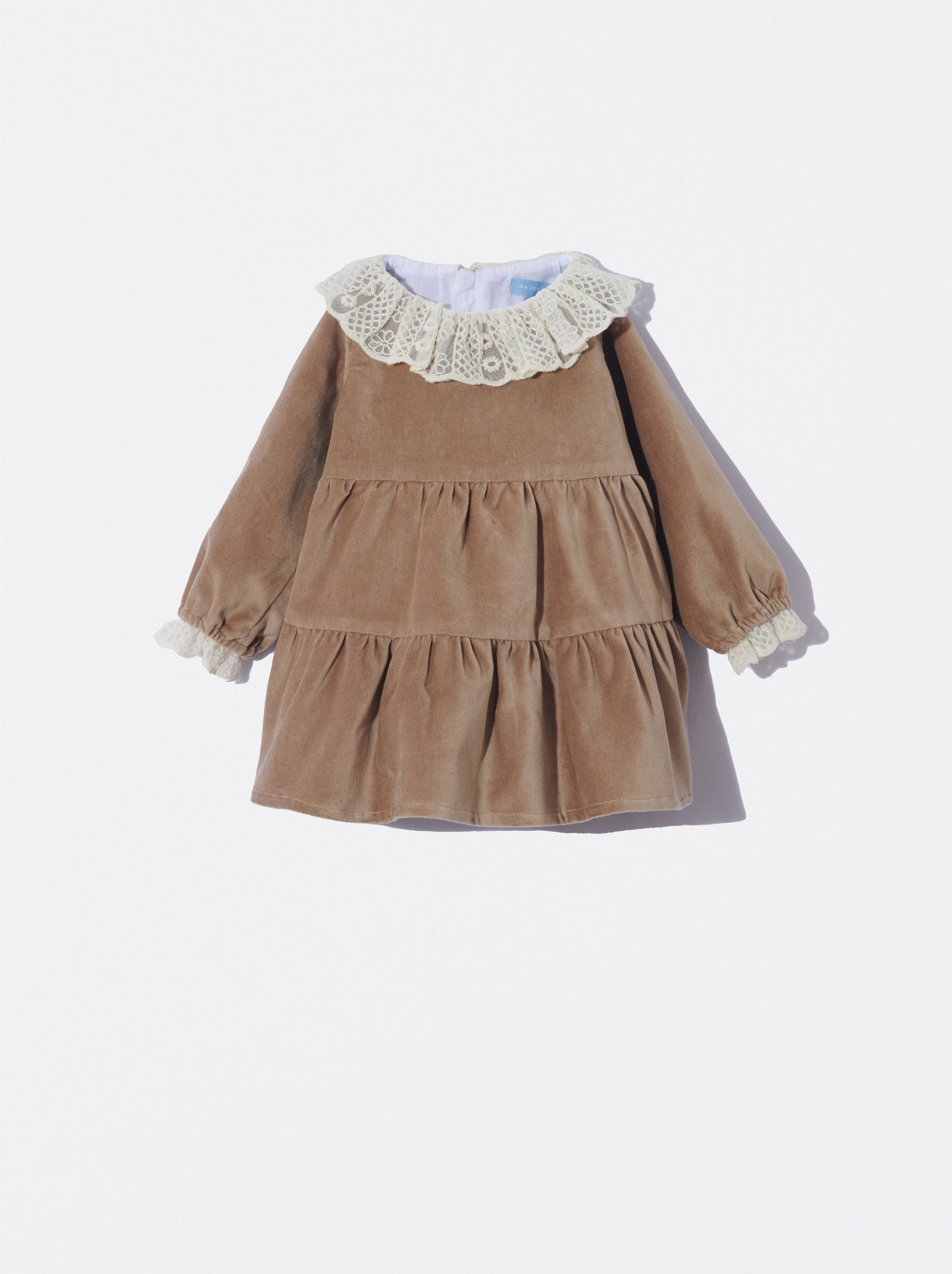 Vestido bege de veludo