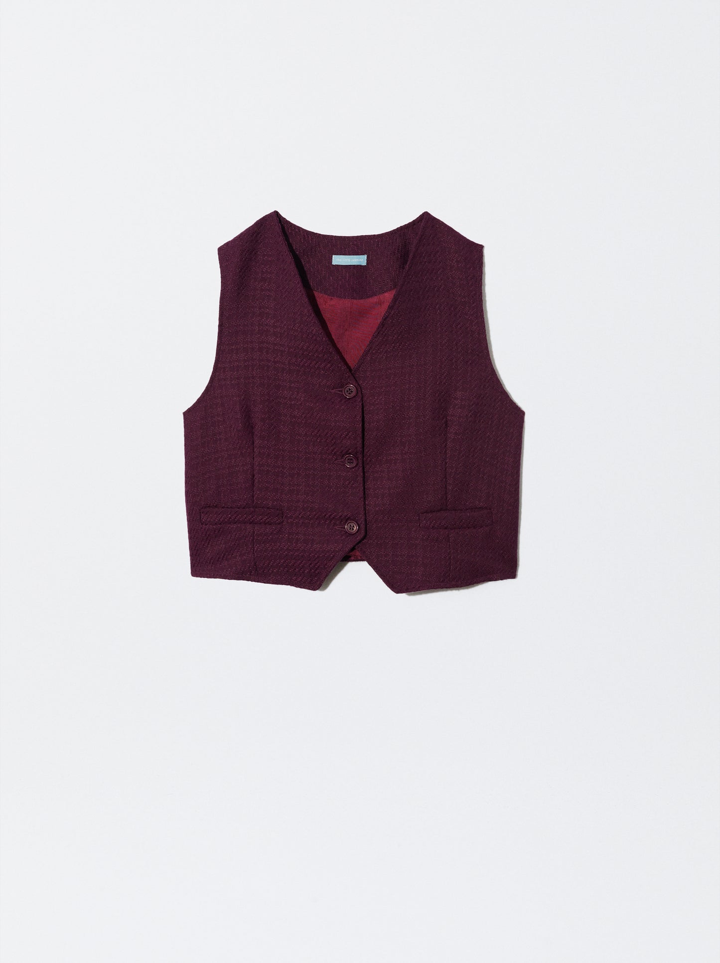 Colete Bordeaux em pied de poule