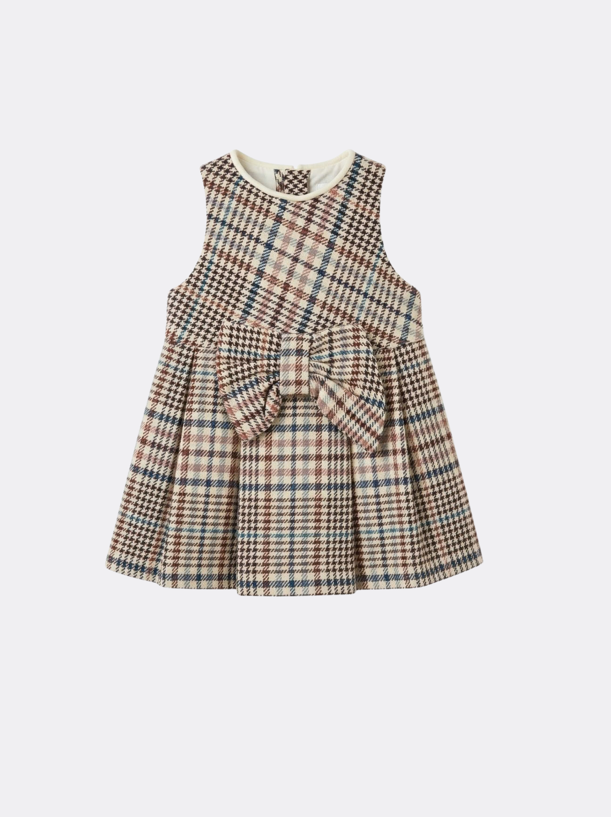 Vestido xadrez rosa com laço